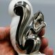 Ancienne paire de saliere sel poivre ecureil art deco porcelaine limoges 19