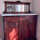Buffet ancien style Henri II – Plateau en marbre et miroir