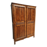 Old wardrobe linen cabinet beech wood