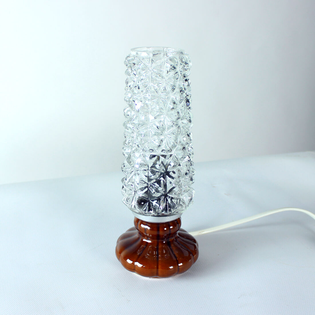 Lampe de table en céramique et verre, Tchécoslovaquie 1960