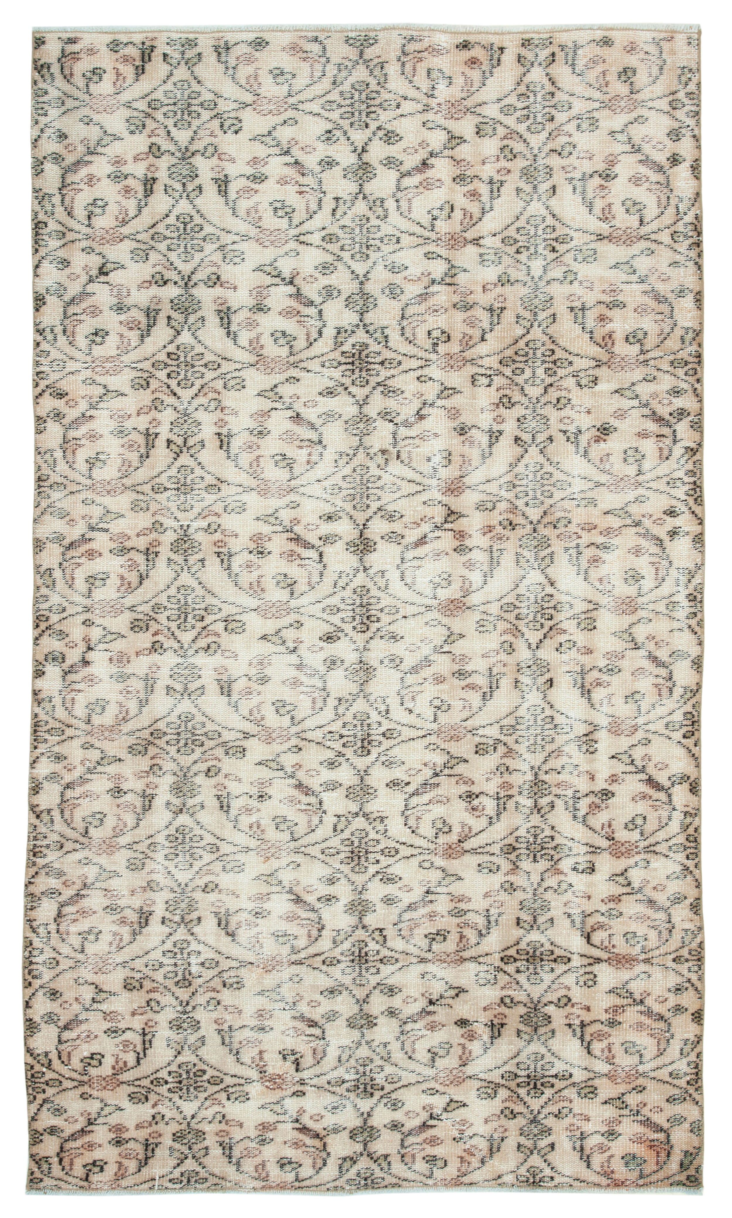 Oriental handmade wool 1970s beige carpet 137 cm x 240 cm
