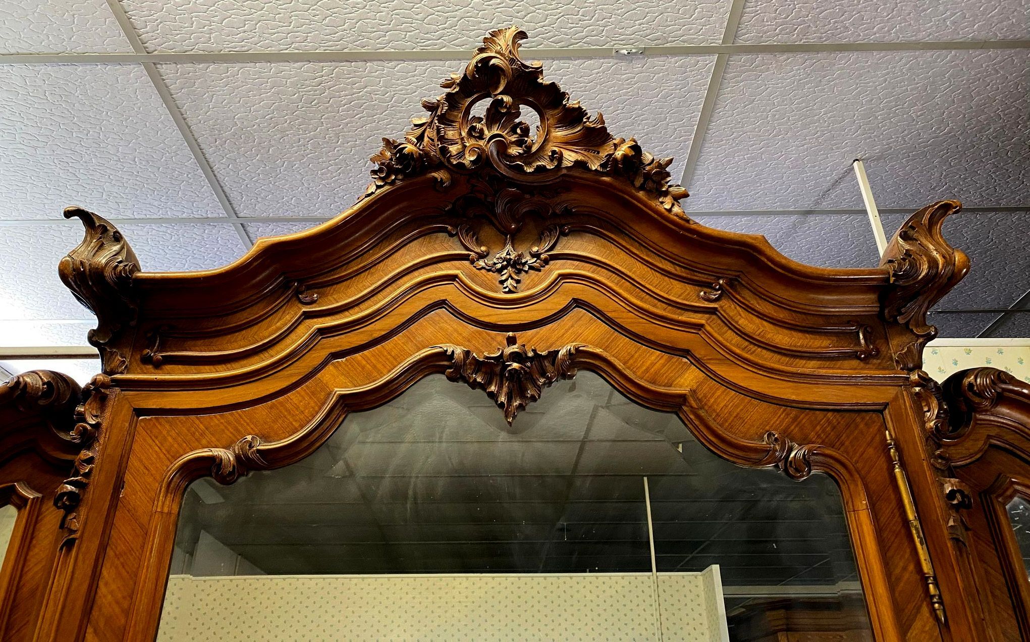Louis XV library cabinet in walnut around 1850