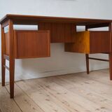 Danish teak desk by Gunnar Nielsen for Tibergaard, 1960s