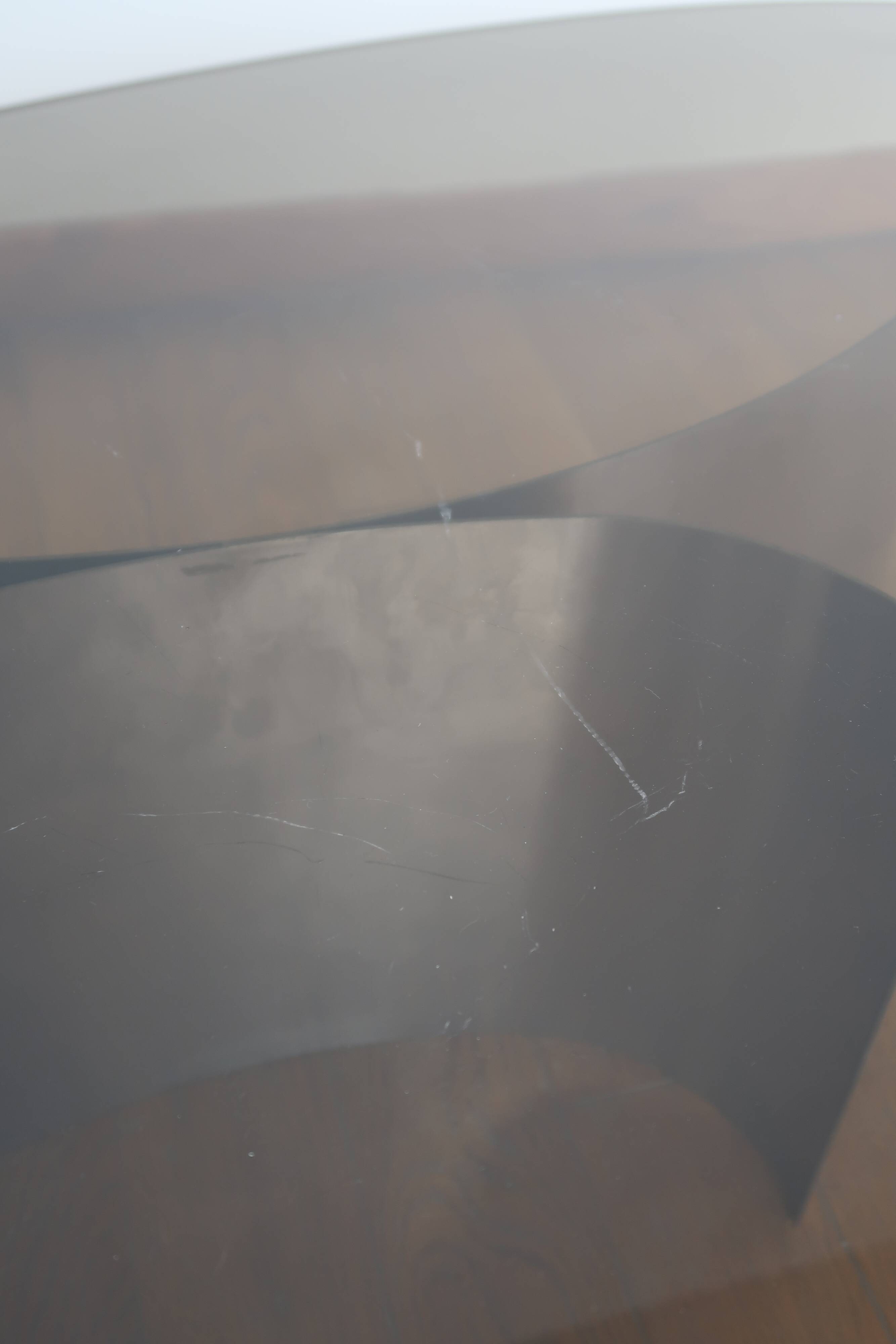 Coffee table smoked glass 70's