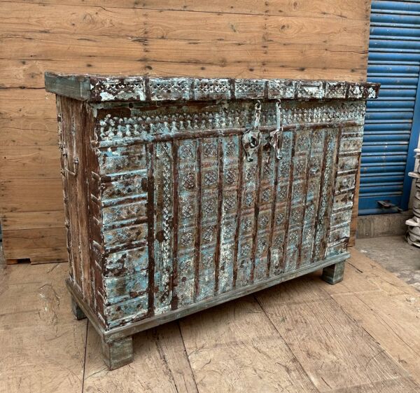 console - coffre de mariage en teck birman