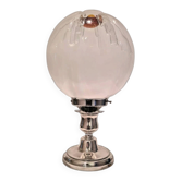 Lampe italienne verre Murano, métal argente par Toni Zuccheri pour Mazzega