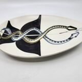 Cup Vide Poche Roger Capron Serpents decor ceramic France 1950