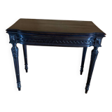 Napoleon iii game table console in blacked wood with purple play mat