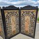 Folding screen in black-painted wood, 19th century