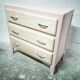 Vintage wooden and pink chest of drawers