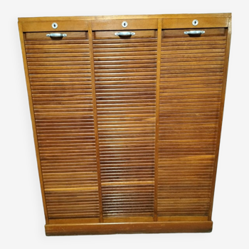 1950s curtained file cabinet