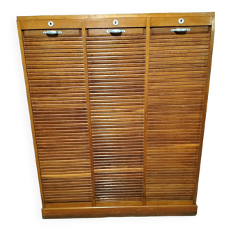 1950s curtained file cabinet
