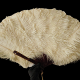 Large EVENTAIL in ostrich feather and scaled frame, nineteenth