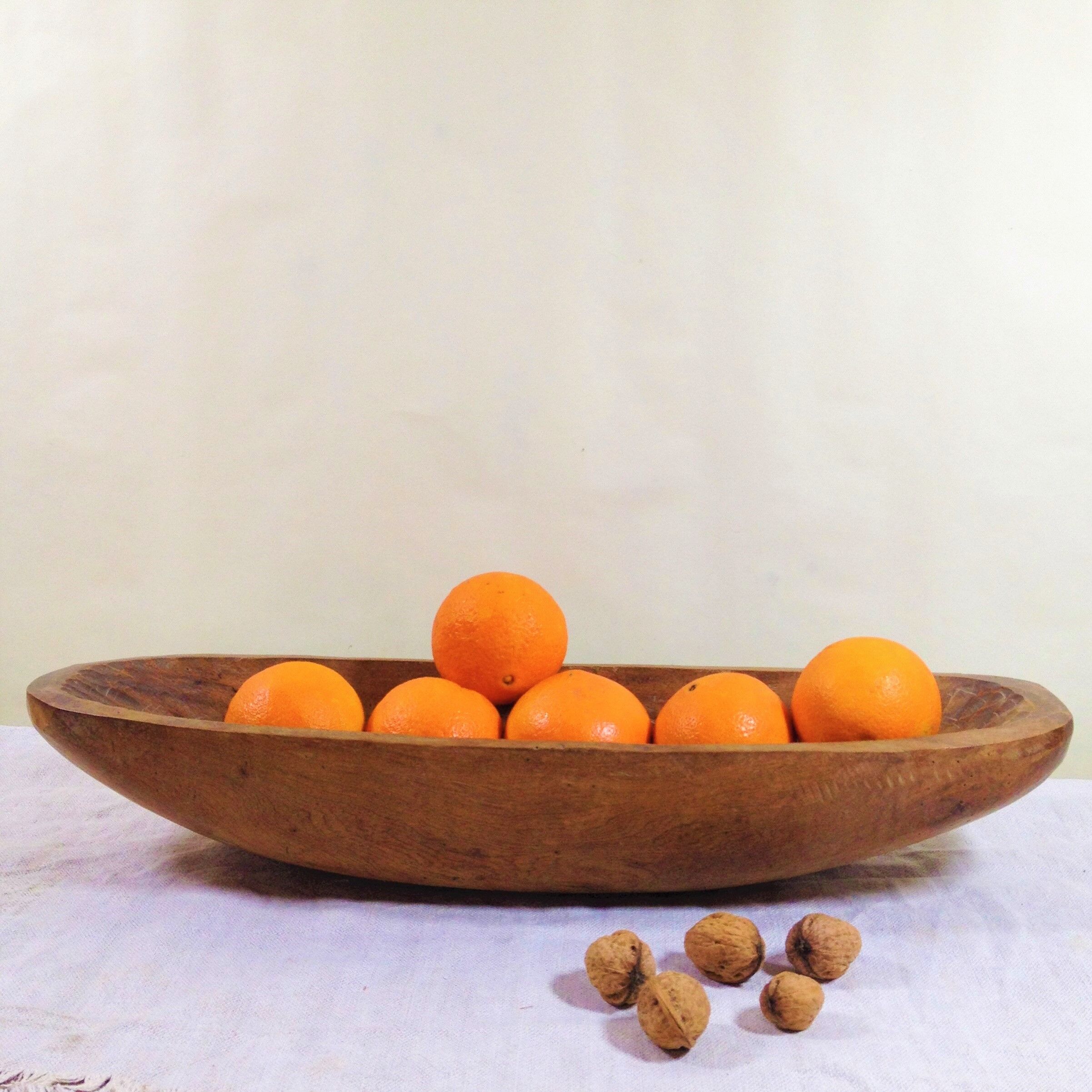 Plat en bois brut art populaire