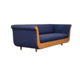 Primafila sofa by Luca Meda in blue velvet for Molteni & Co / 1991