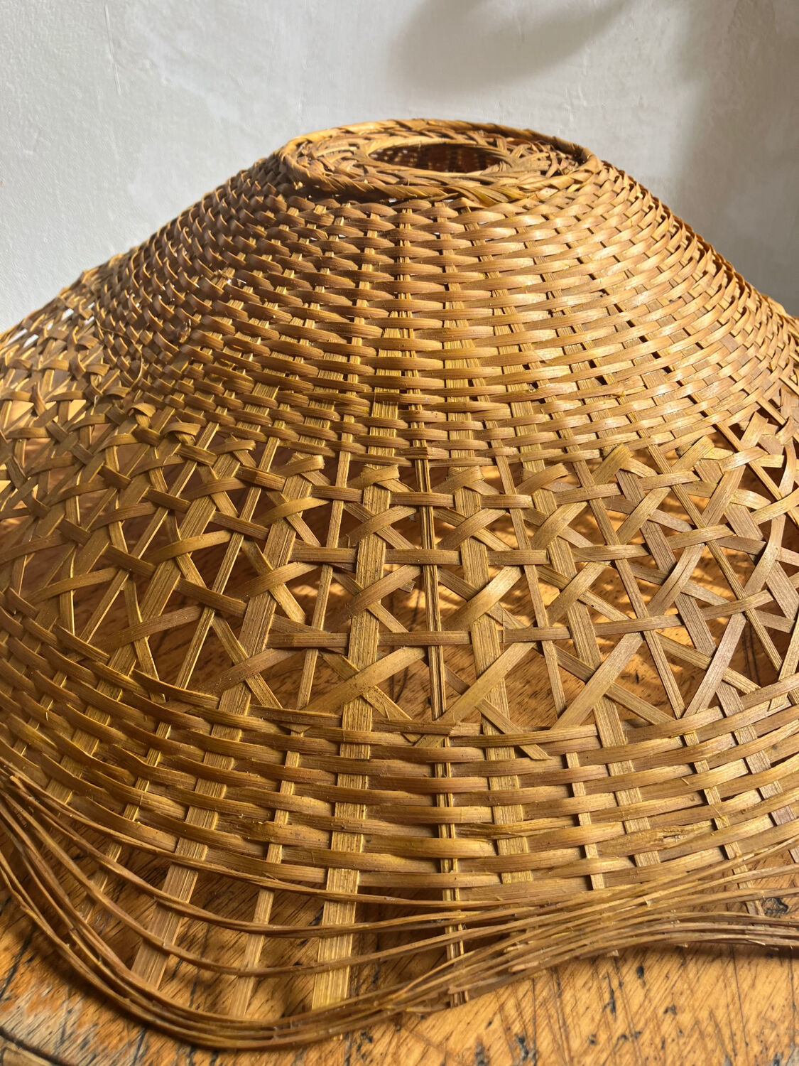 Vintage rattan and wicker pendant light