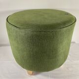 Pouf en velours vert anglais