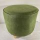 English green velvet pouf