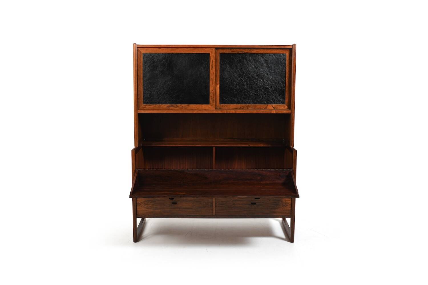 Rare Danish Bar Cabinet with Leather Parts 1960s