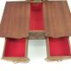 Miniature reproduction jewelry box in rustic hairdresser wood with its chair