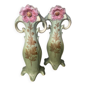 Lot deux vases art nouveau