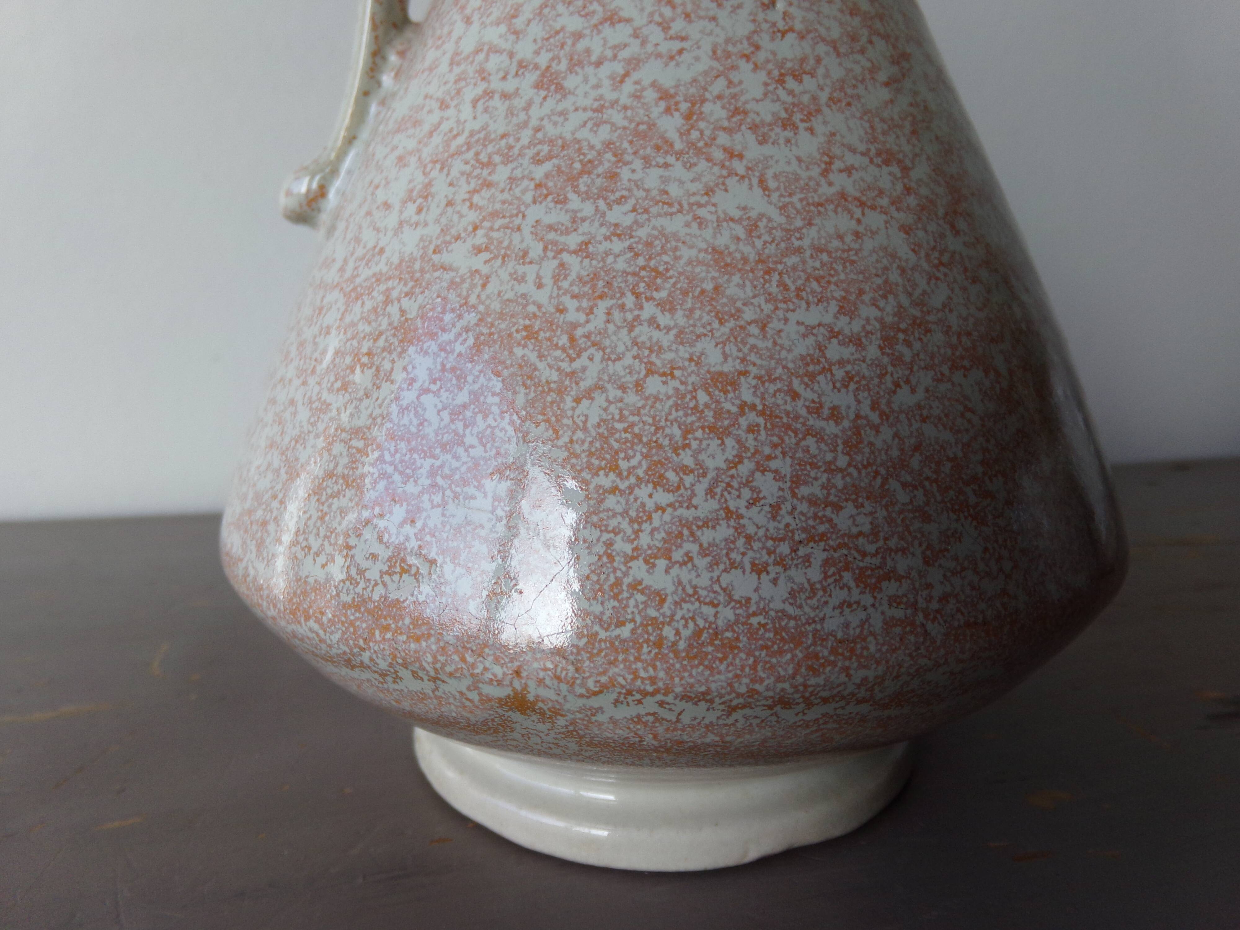 Glazed ceramic handle pitcher Fournier Demars