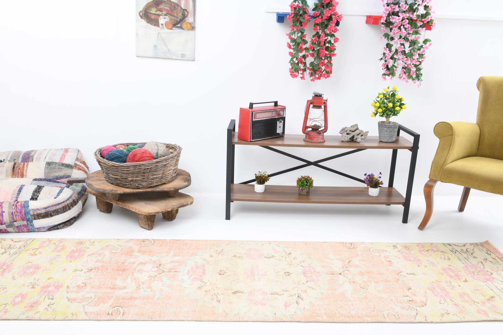 Southwestern vintage runner rug 297x75cm