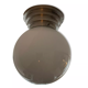 Modernist art deco stepped ceiling lamp, chrome and opaline, vintage