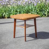Table vintage, table bois, table basse formica, table 2 étages