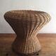 Set of two stools, poufs, braided natural fibers