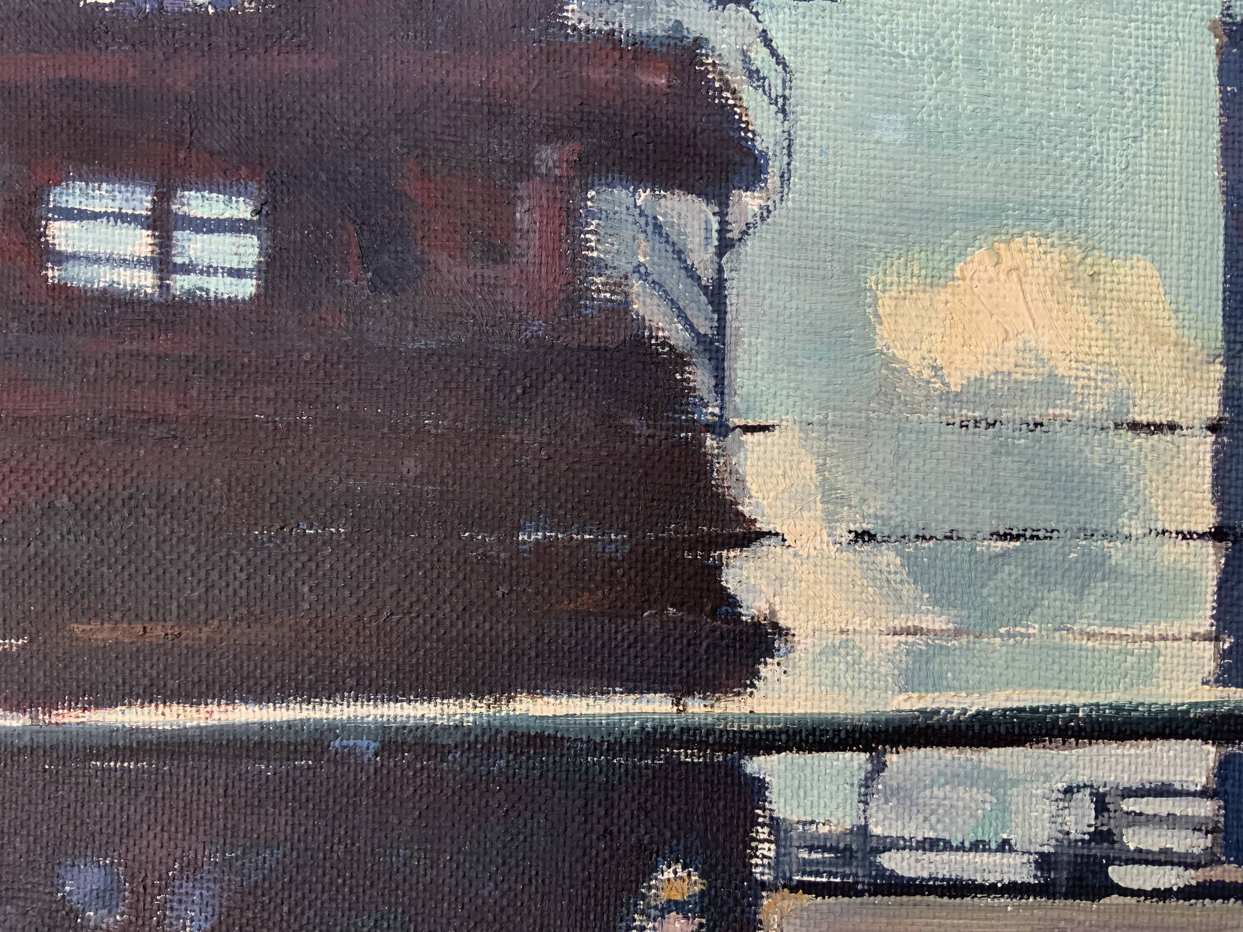 Vintage Oil Painting Industrial Landscape signed ÖRJAN WALLERT (1949)