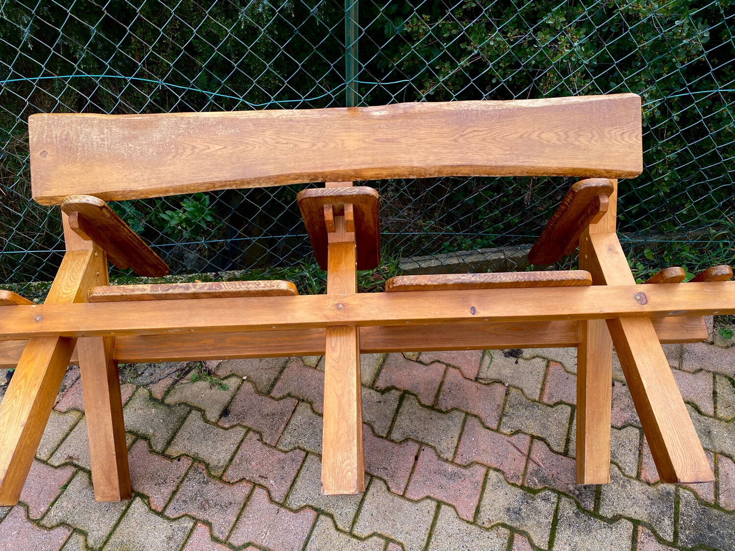 Designer bench in solid oak