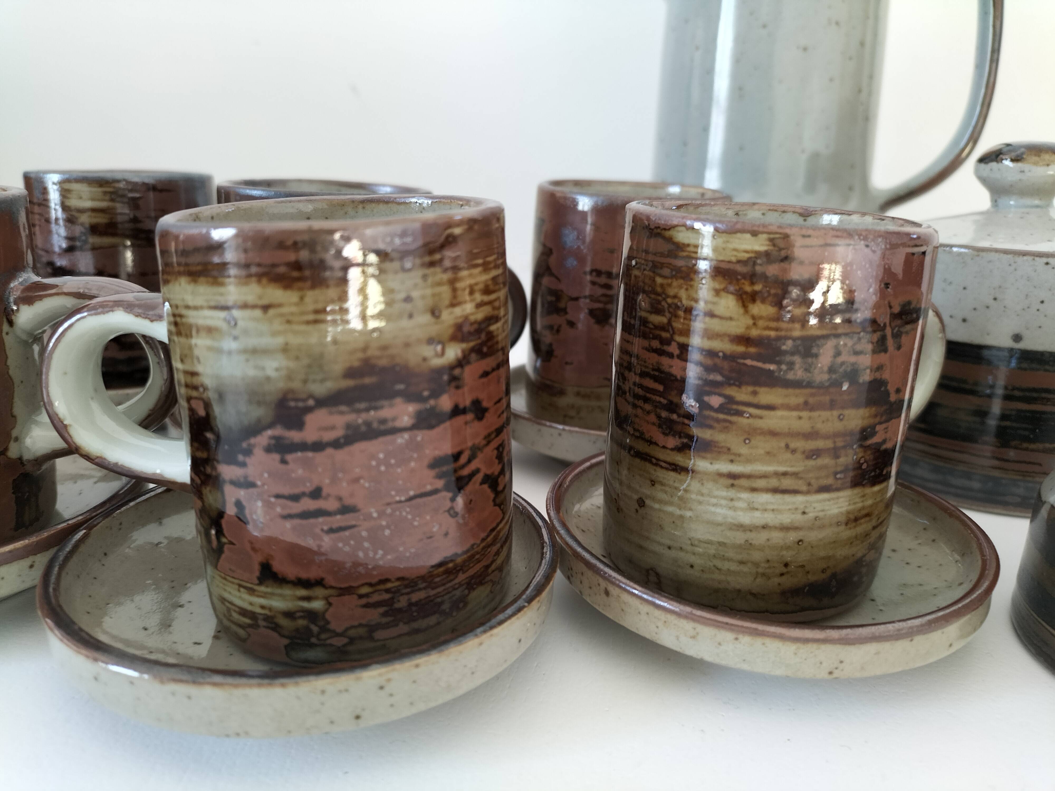 Vintage “Grès Paysan” glazed stoneware set