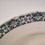 Trio of plates (2 soup plates, 1 dinner plate) Longchamp René, duck egg blue decoration