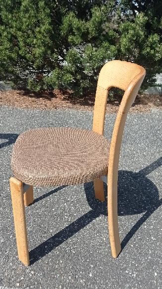 Pair of chairs by Bruno Rey in wood and fabric