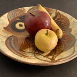 Glazed ceramic dish Puigdemont poisson, 1960