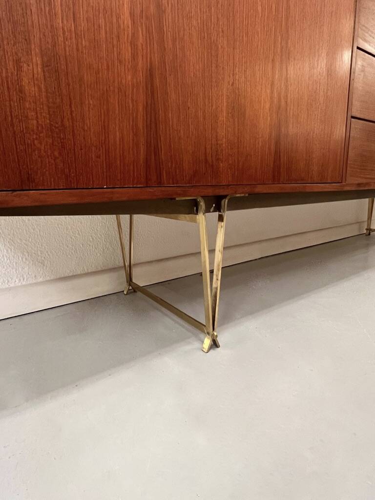 Teak and brass enfilade Modulus by William Watting for Fristho NL 1950s