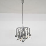 Set of two silver globes "Sputnik" design lights