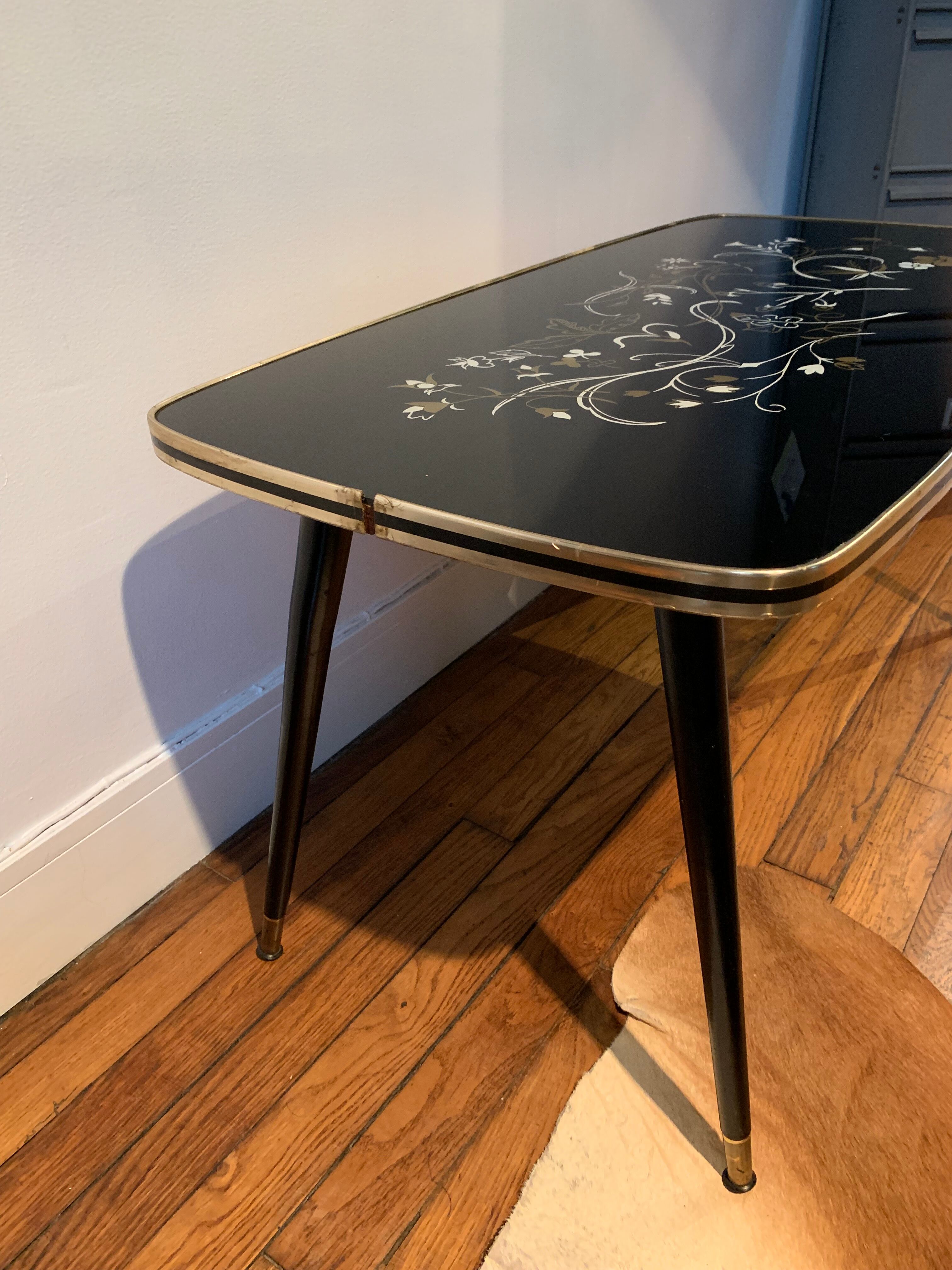 Glass coffee table 50's