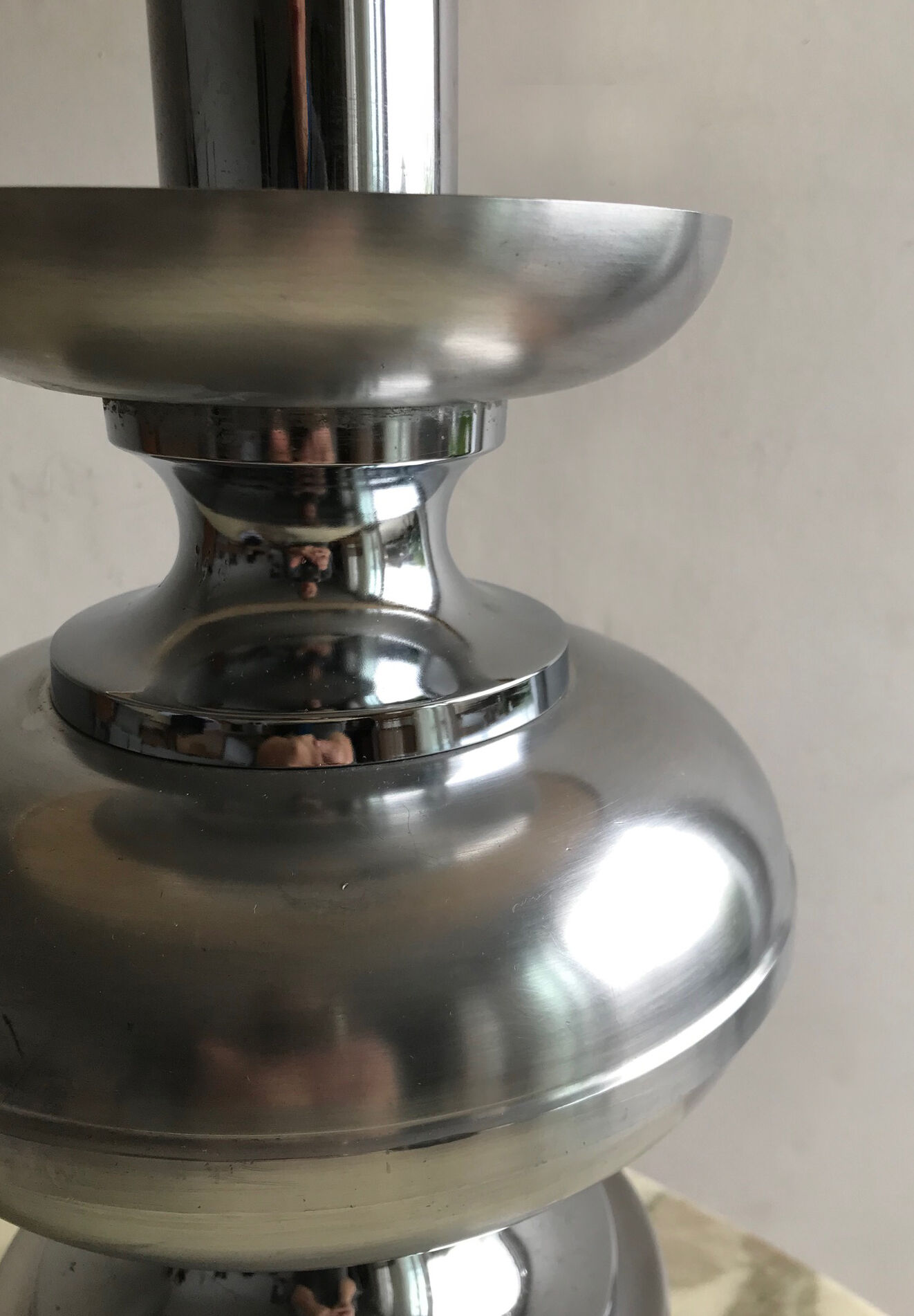 Matte metal and chrome lamp from the 1970s