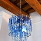Zero Quattro chandelier, murano blue cut glass, Italy, 1970
