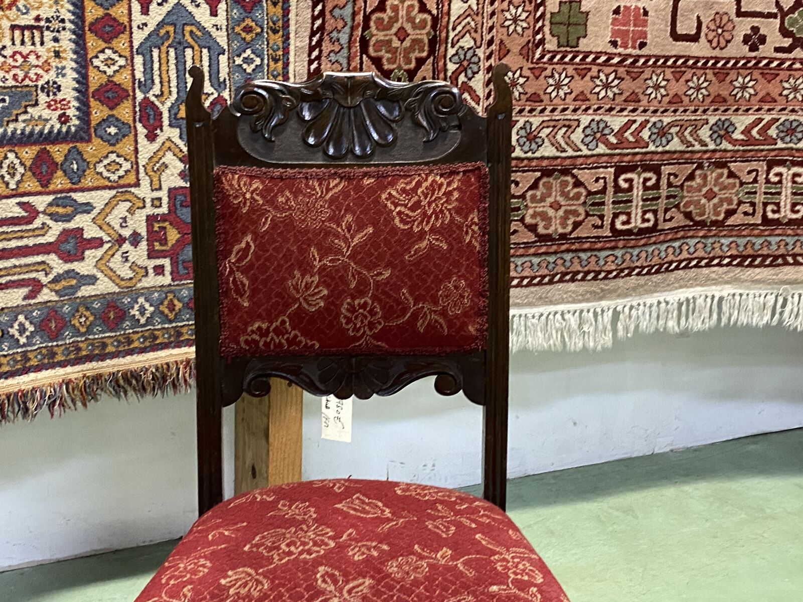 Pair of English Art Nouveau chairs in oak