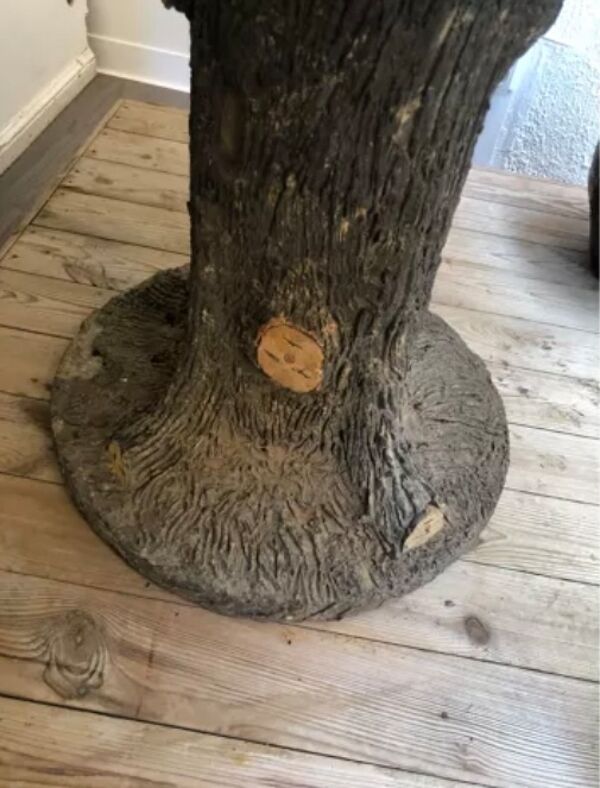 Table de jardin faux bois style Rocaille