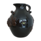 Dark brown ceramic potiche