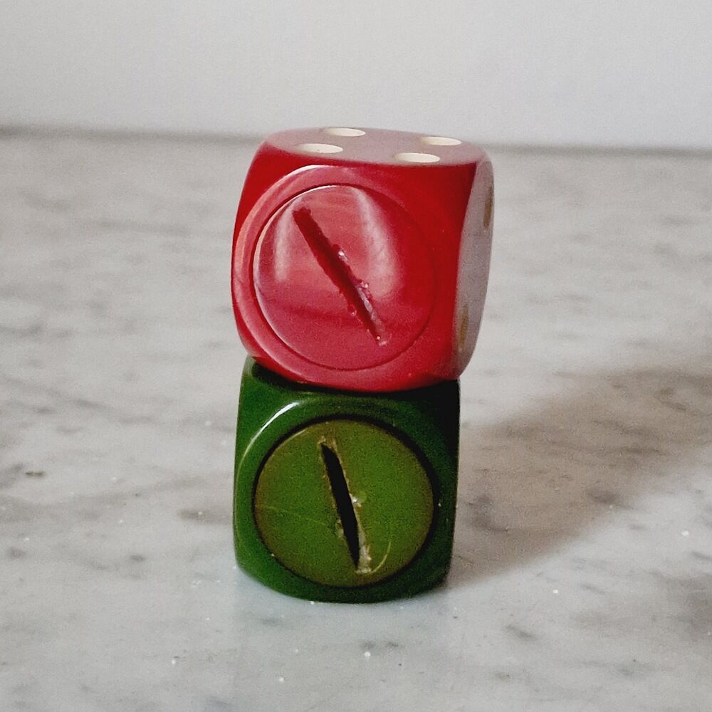 Vintage salt and pepper shaker dice in bakelite