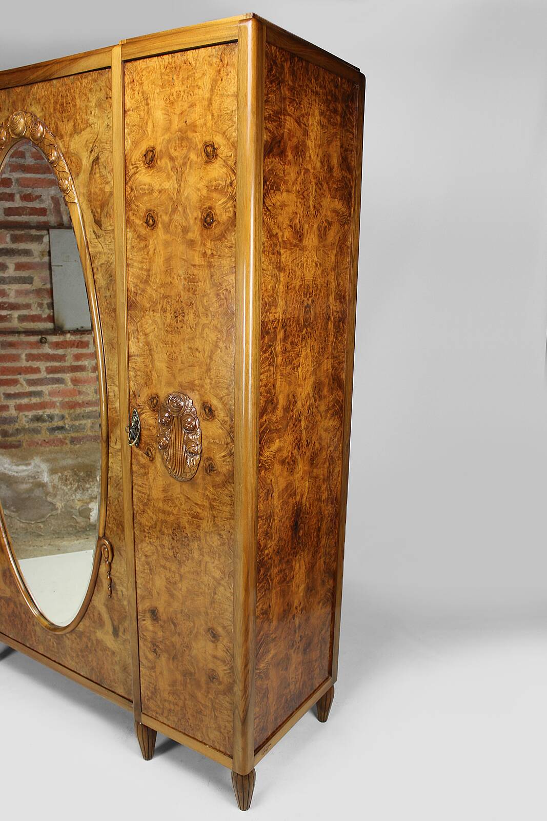 Grande Armoire Art Déco – Bois Massif, Dimensions Généreuses H200 L160 P45