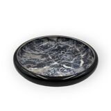Alvino Bagni, black marbled ceramic centerpiece / vide poche, ca. 1970