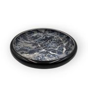 Alvino Bagni, centre de table / vide poche en céramique marbrée noire, ca. 1970