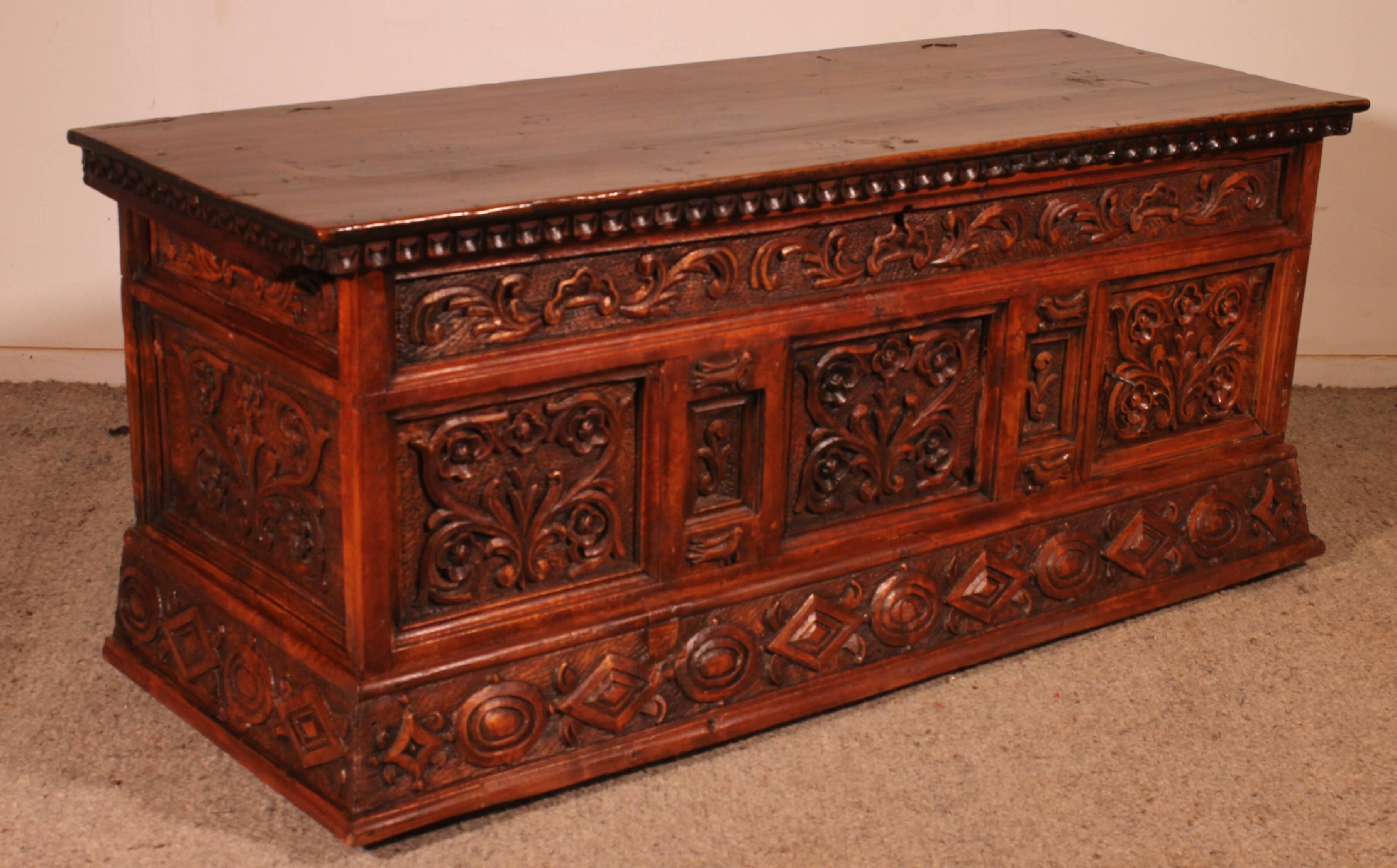 Catalan Chest from the 18th Century with a small door
