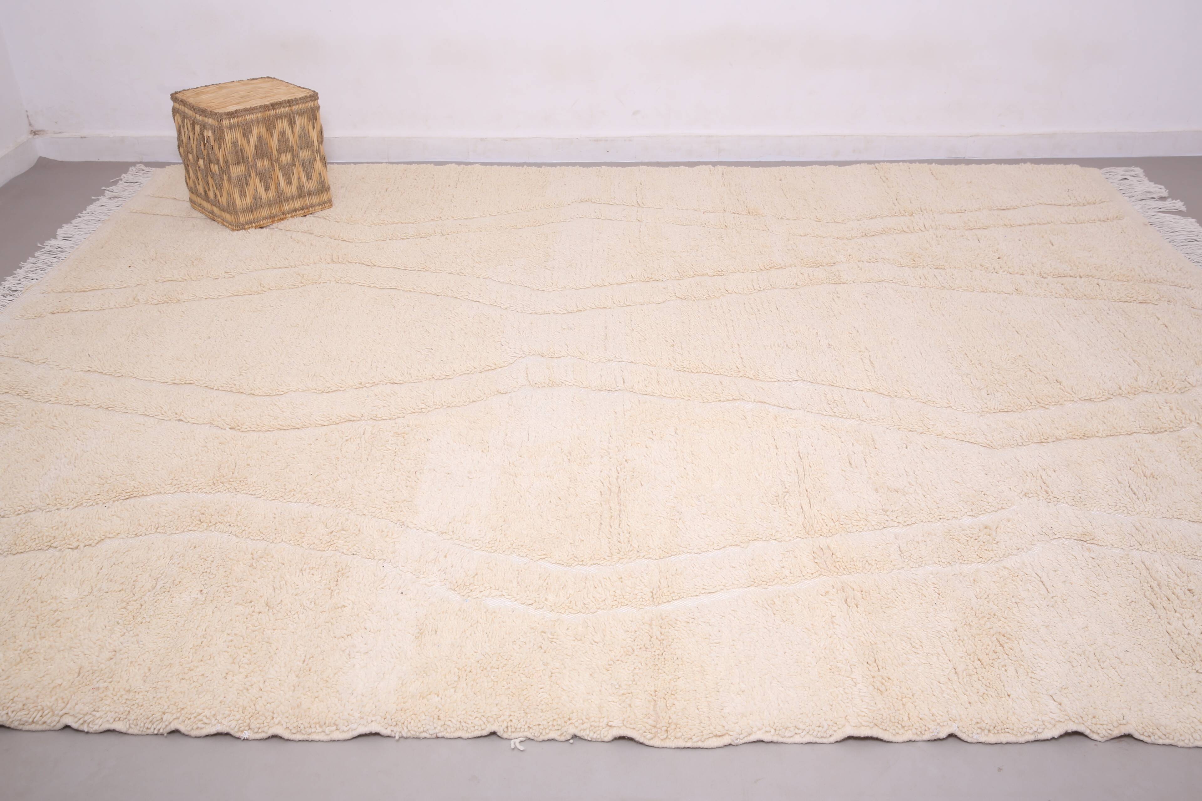 Beige Beni Ourain rug 290 x 360 cm - Moroccan Rug Handmade - Berber Rug